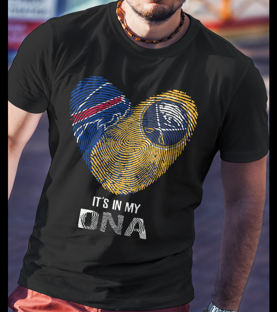Bills Sabres Heart Fingerprint It's In My DNA T-Shirt