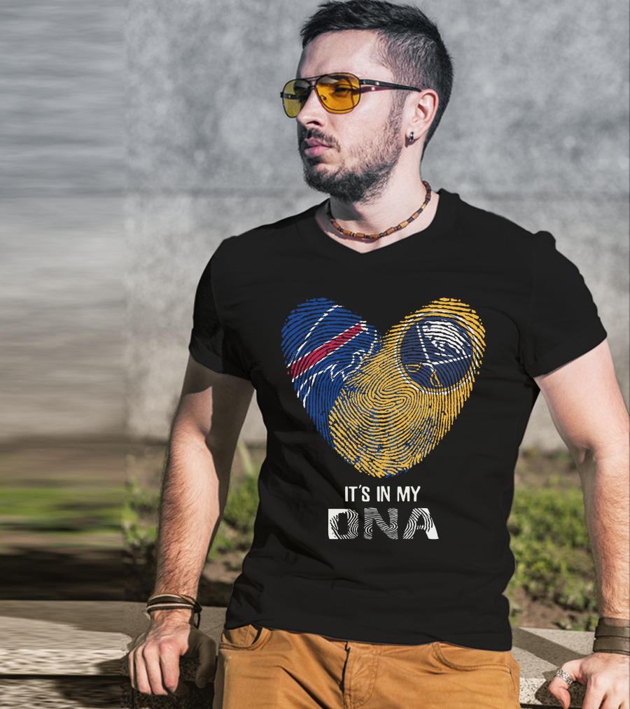 Bills Sabres Heart Fingerprint It's In My DNA T-Shirt
