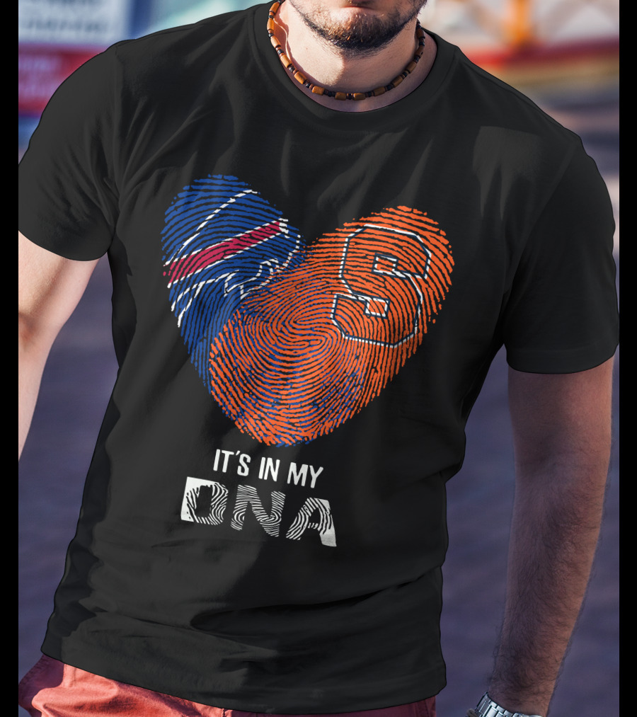 Bills Syracuse It's In My DNA Heart Fingerprint T-Shirt