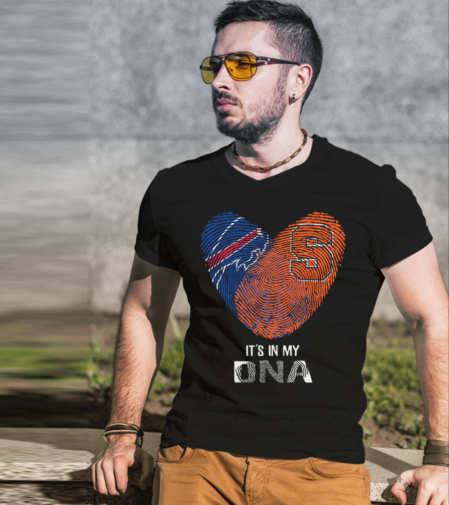 Bills Syracuse It's In My DNA Heart Fingerprint T-Shirt