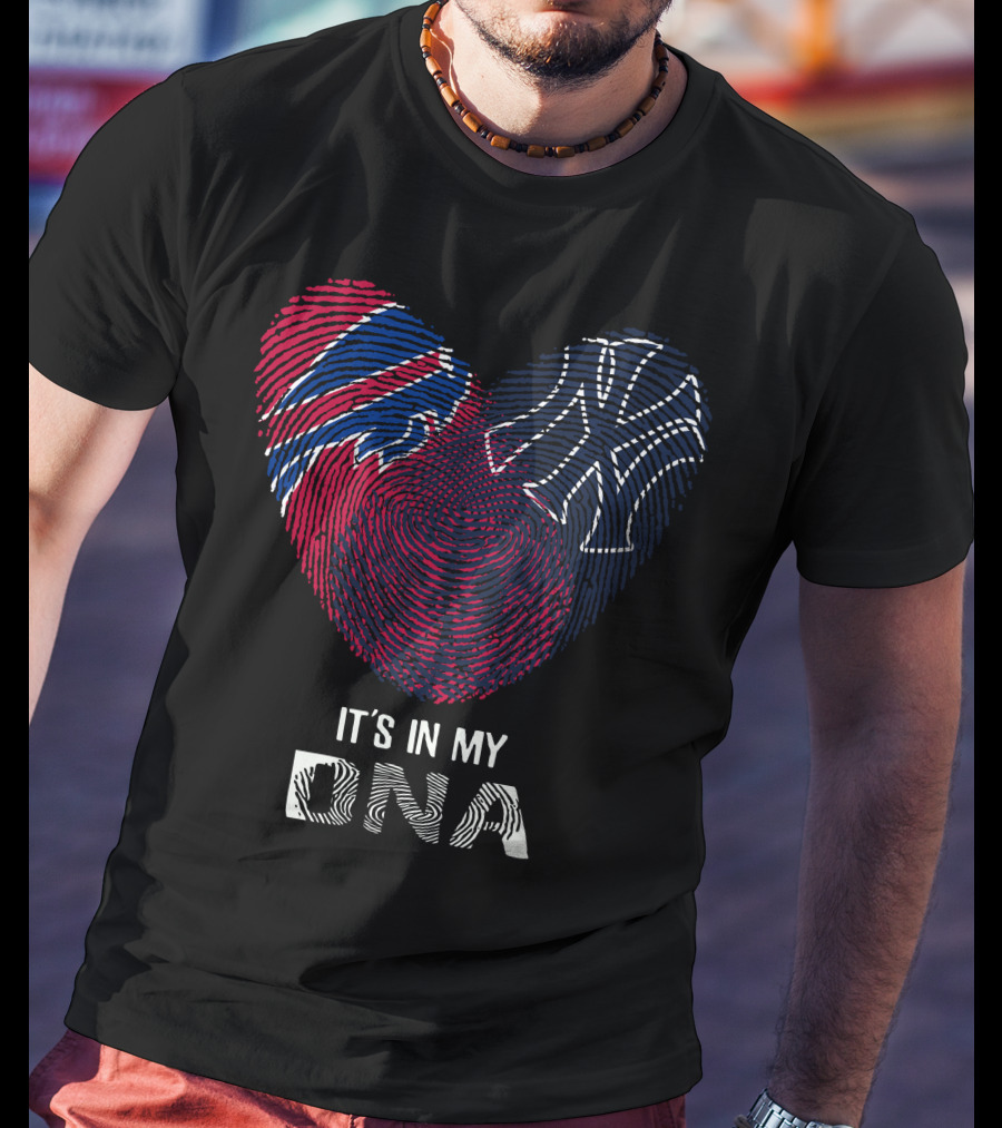 Bills Yankees It's In My DNA Fingerprint Heart T-Shirt