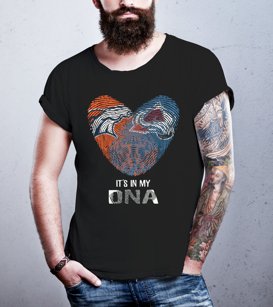 Broncos Avalanche It's In My DNA Fingerprint Heart T-Shirt