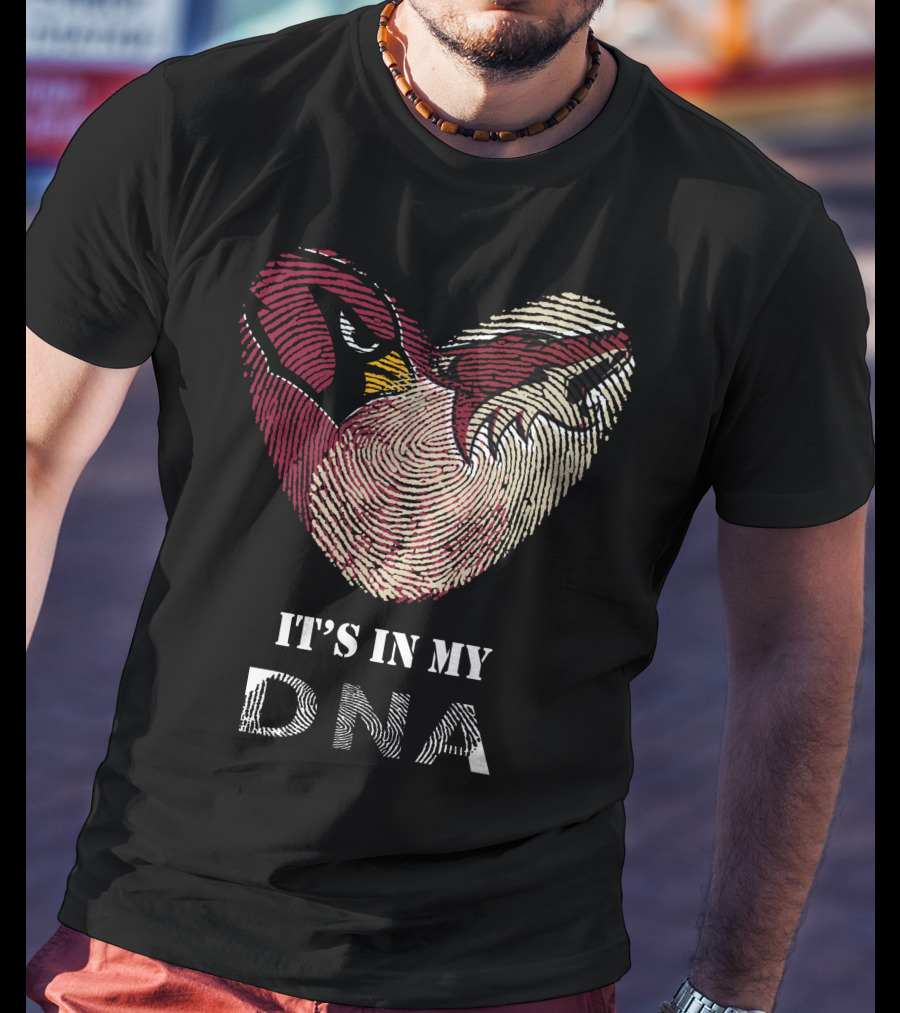Cardinals Arizona Coyotes It's In My DNA Fingerprint Heart T-Shirt
