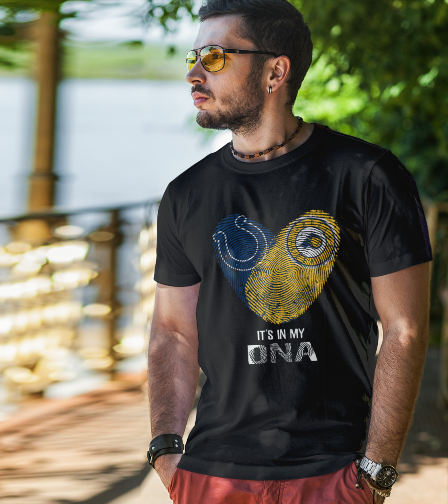 Colts Pacers It's In My Dna Heart Fingerprint Pride Indianapolis Fan T-Shirt