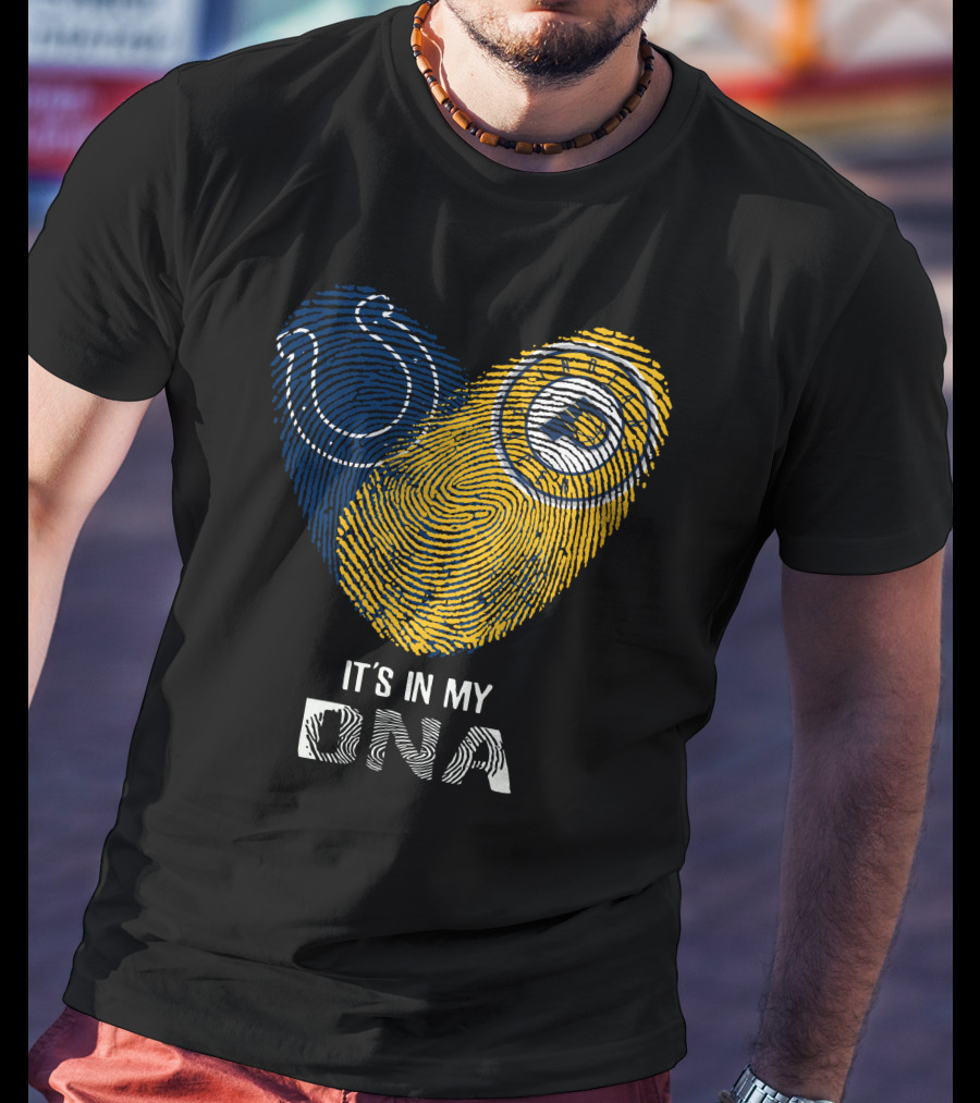Colts Pacers It's In My Dna Heart Fingerprint Pride Indianapolis Fan T-Shirt