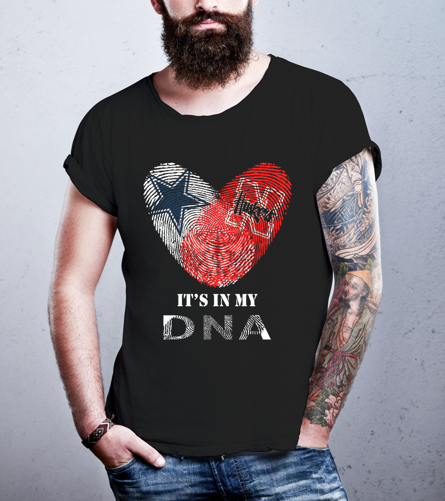 Cowboys Huskers It's In My DNA Fingerprint T-Shirt