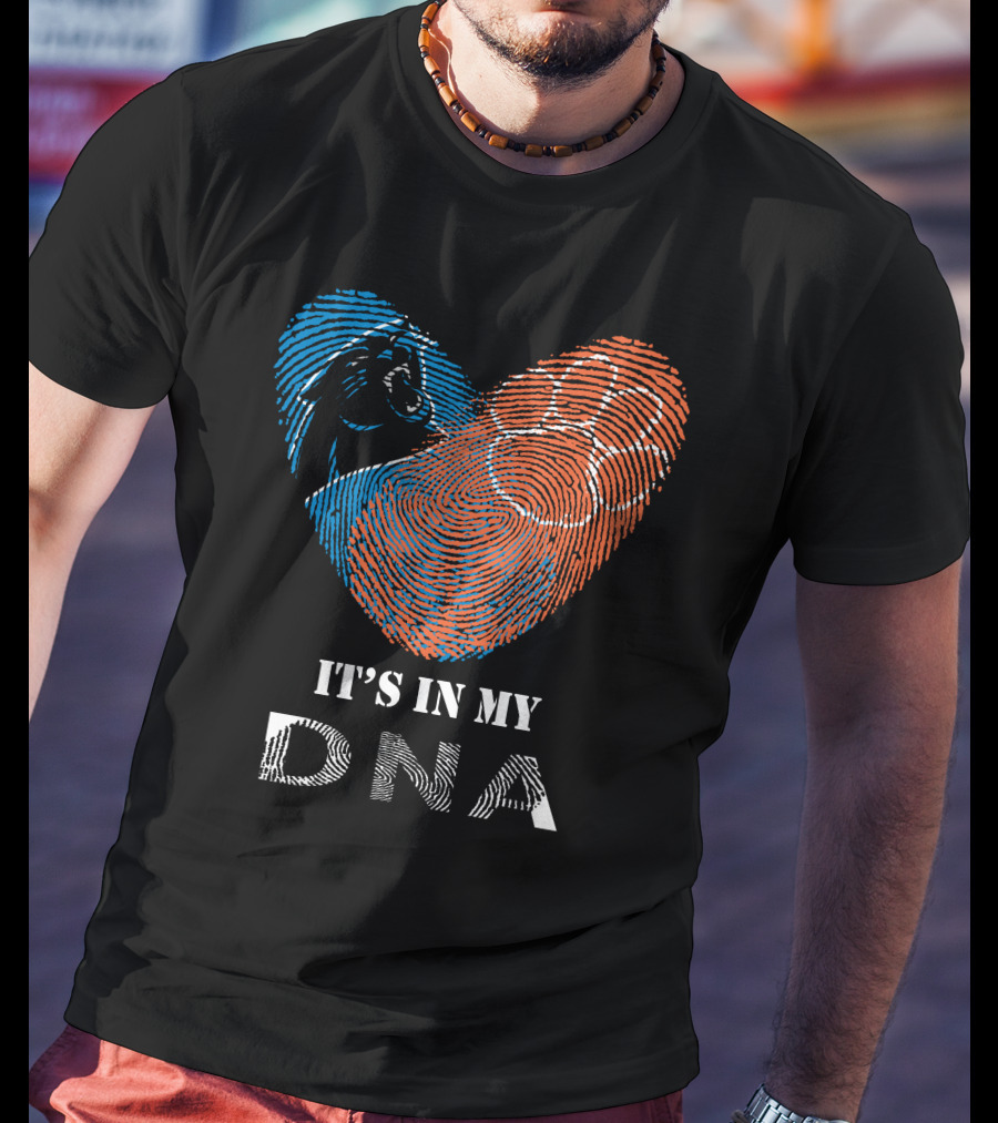 Panthers Clemson Tigers Heart Fingerprint Paw It's In My Dna T-Shirt