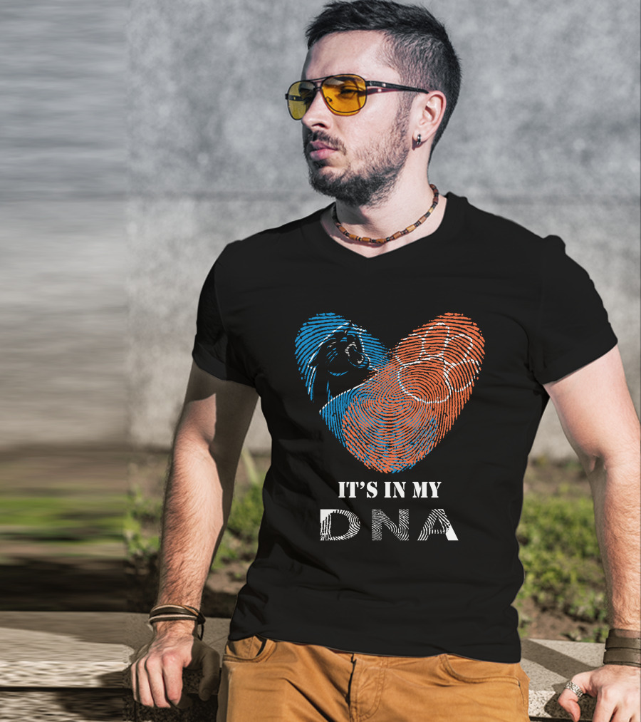 Panthers Clemson Tigers Heart Fingerprint Paw It's In My Dna T-Shirt