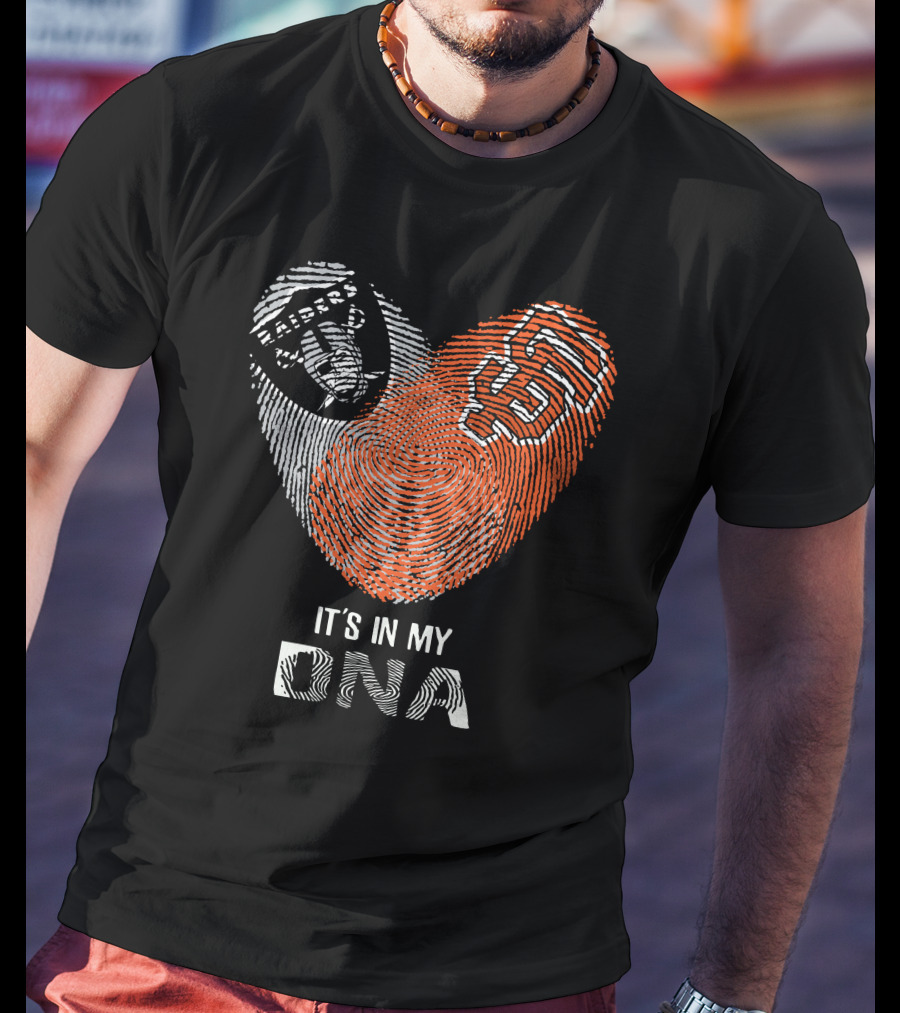 Raiders Giants It's In My DNA Fingerprint T-Shirt