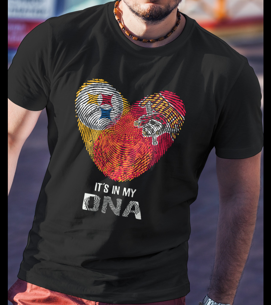 Steelers Pirates It’s In My DNA Fingerprint Heart T-Shirt