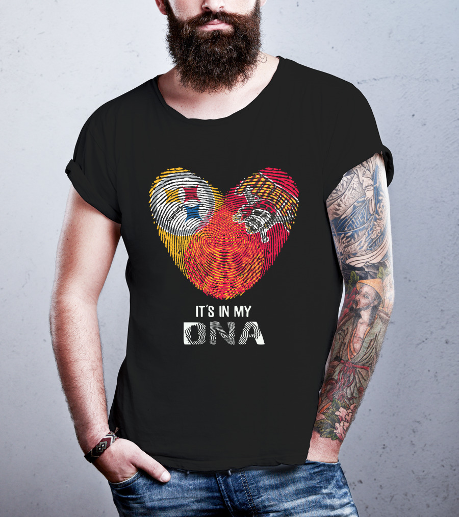 Steelers Pirates It’s In My DNA Fingerprint Heart T-Shirt