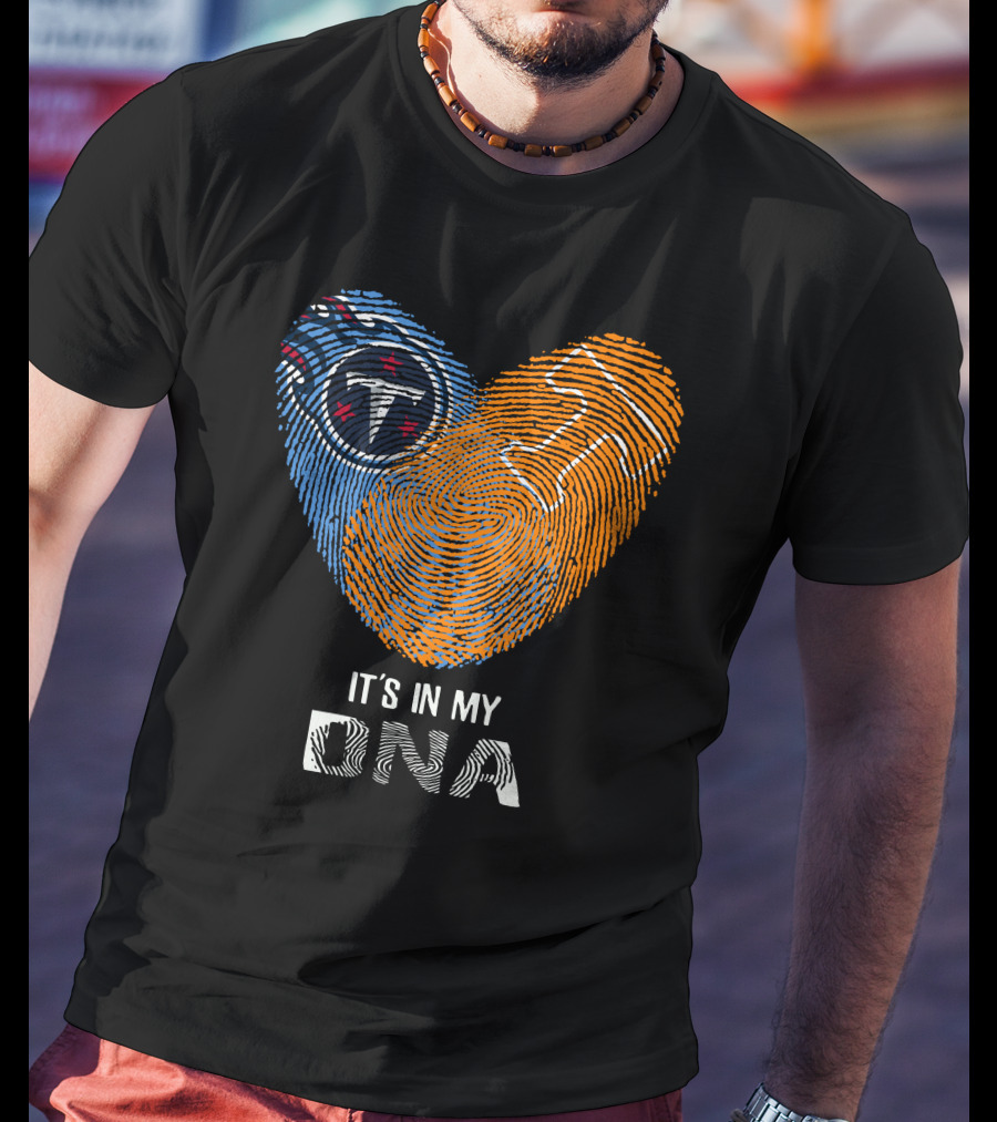 Tennessee Titans It's In My DNA Fingerprint Heart With Team T-Shirt
