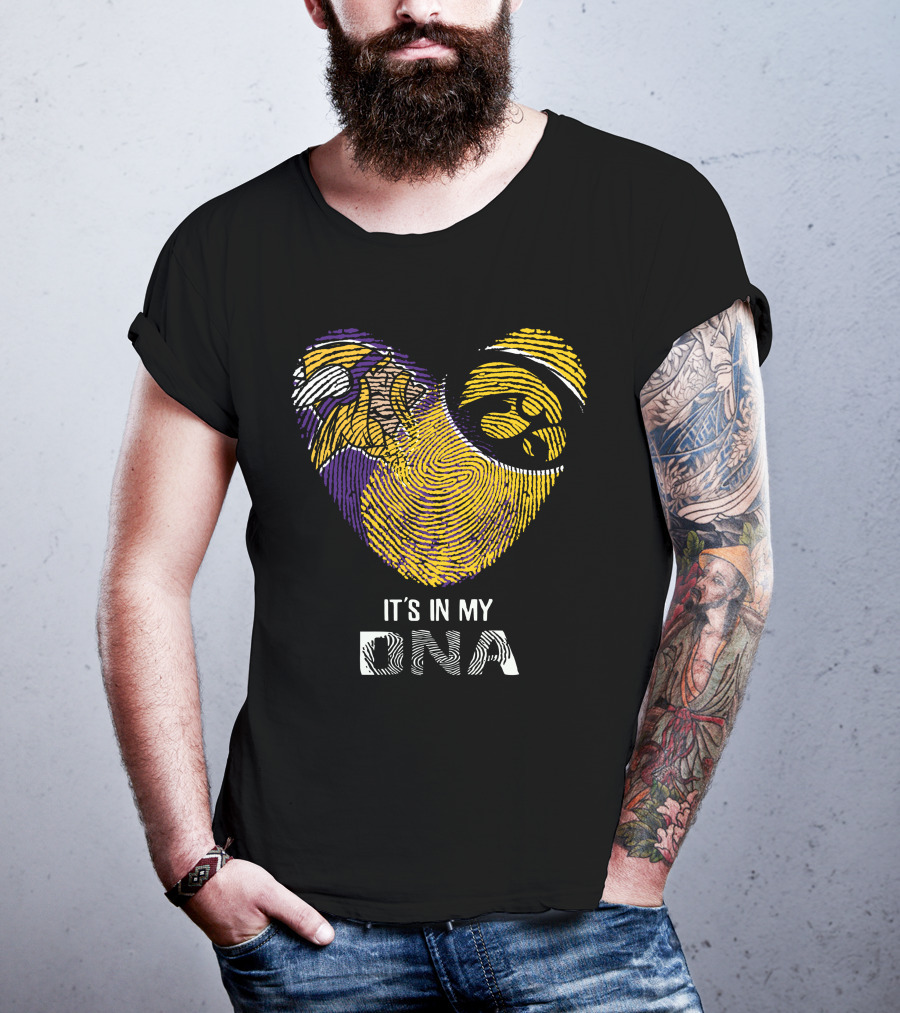 Vikings Iowa Hawkeyes It's In My DNA Fingerprint Football T-Shirt