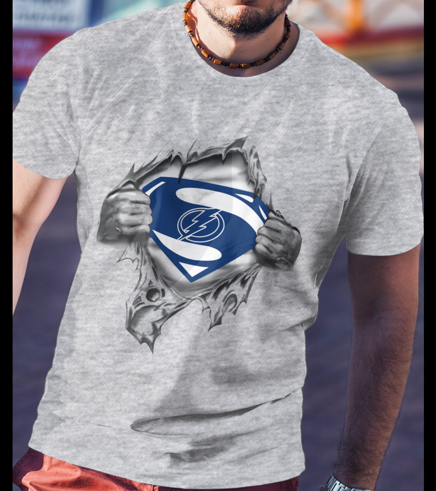 Tampa Bay Lightning Superman Logo Crossover T-Shirt