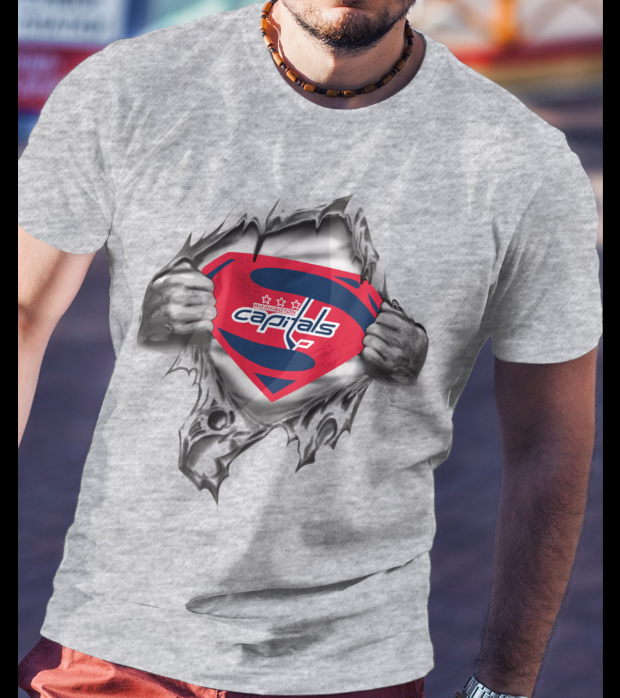 Washington Capitals Superman Logo Revealed Superhero T-Shirt