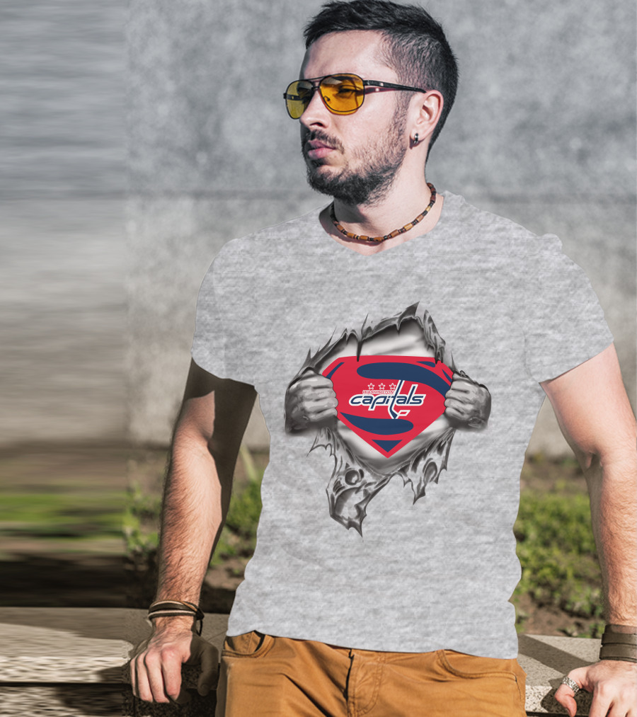 Washington Capitals Superman Logo Revealed Superhero T-Shirt