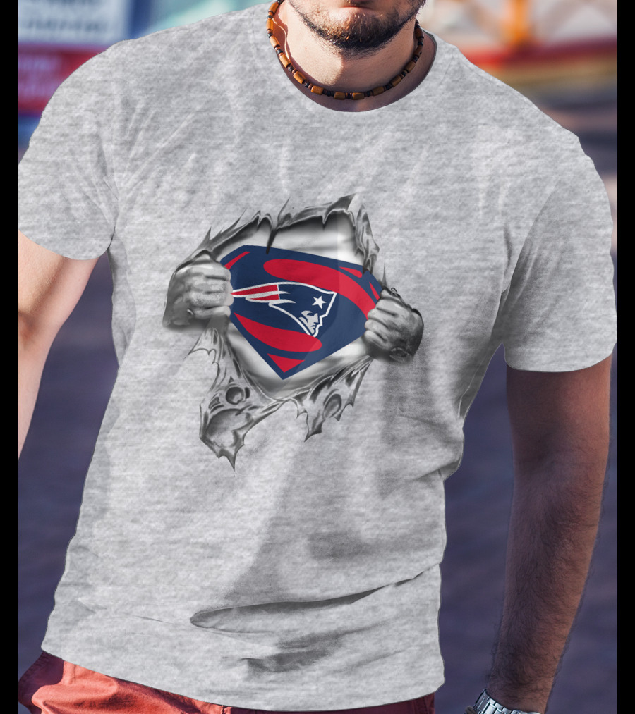 Patriots Logo Superhero Emblem With Tearing Hands T-Shirt
