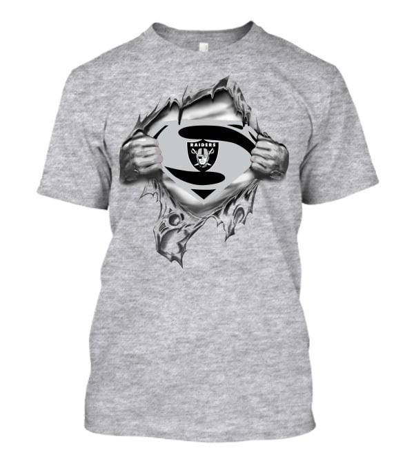 Raiders Superman Logo Reveal With Silver Comic Style And Iconic Emblem T-Shirt