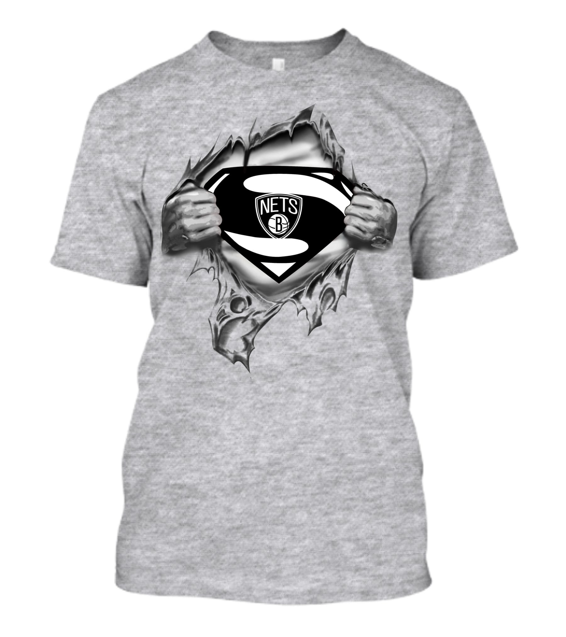 Brooklyn Nets Superman Logo Emblem Man Of Steel Rip T-Shirt