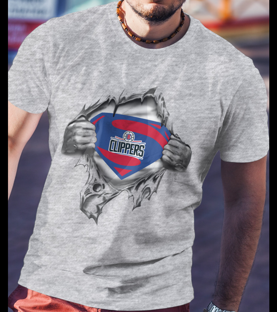 Los Angeles Clippers Superman Logo Emblem T-Shirt