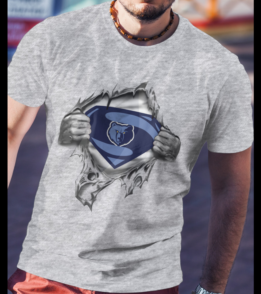 Memphis Grizzlies Superman Logo Bear T-Shirt