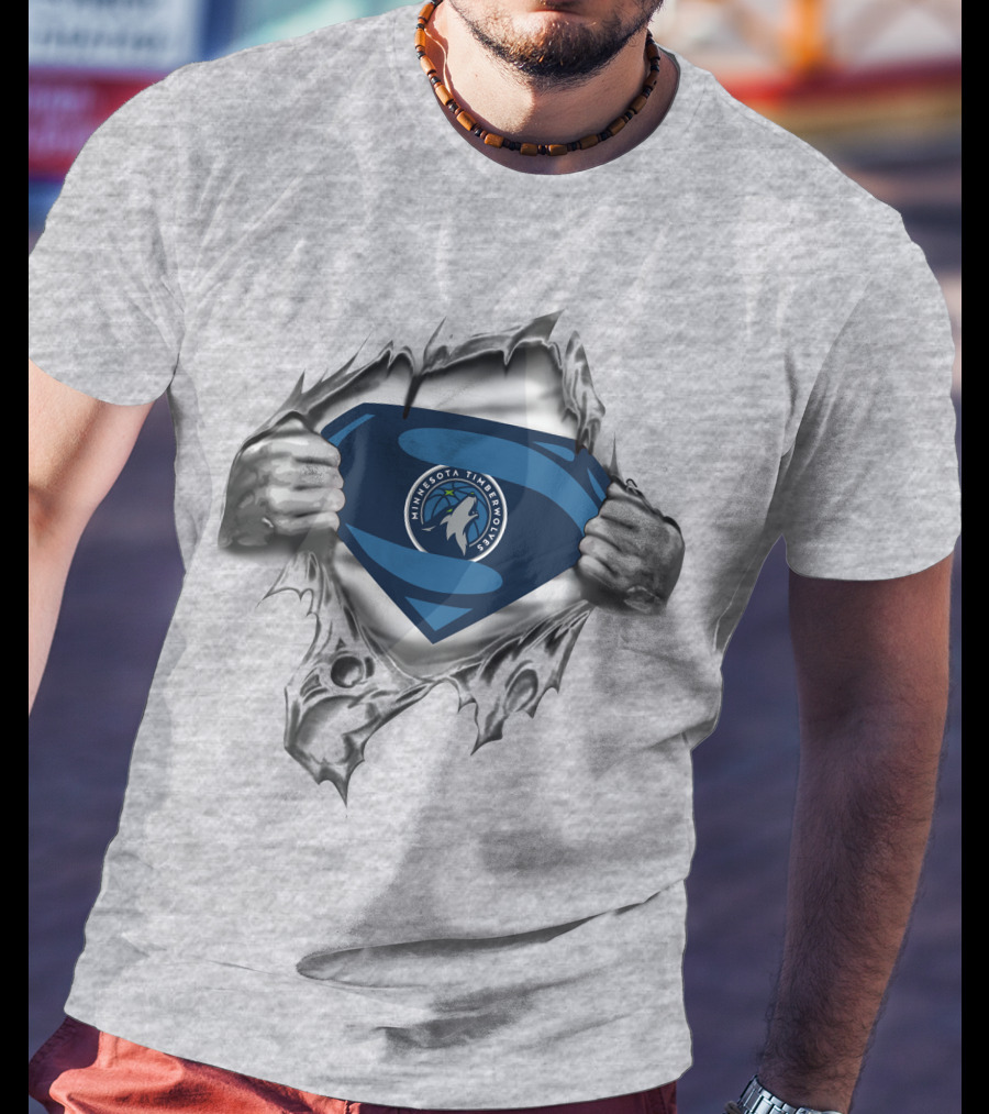 Minnesota Timberwolves Superman Logo Superhero T-Shirt