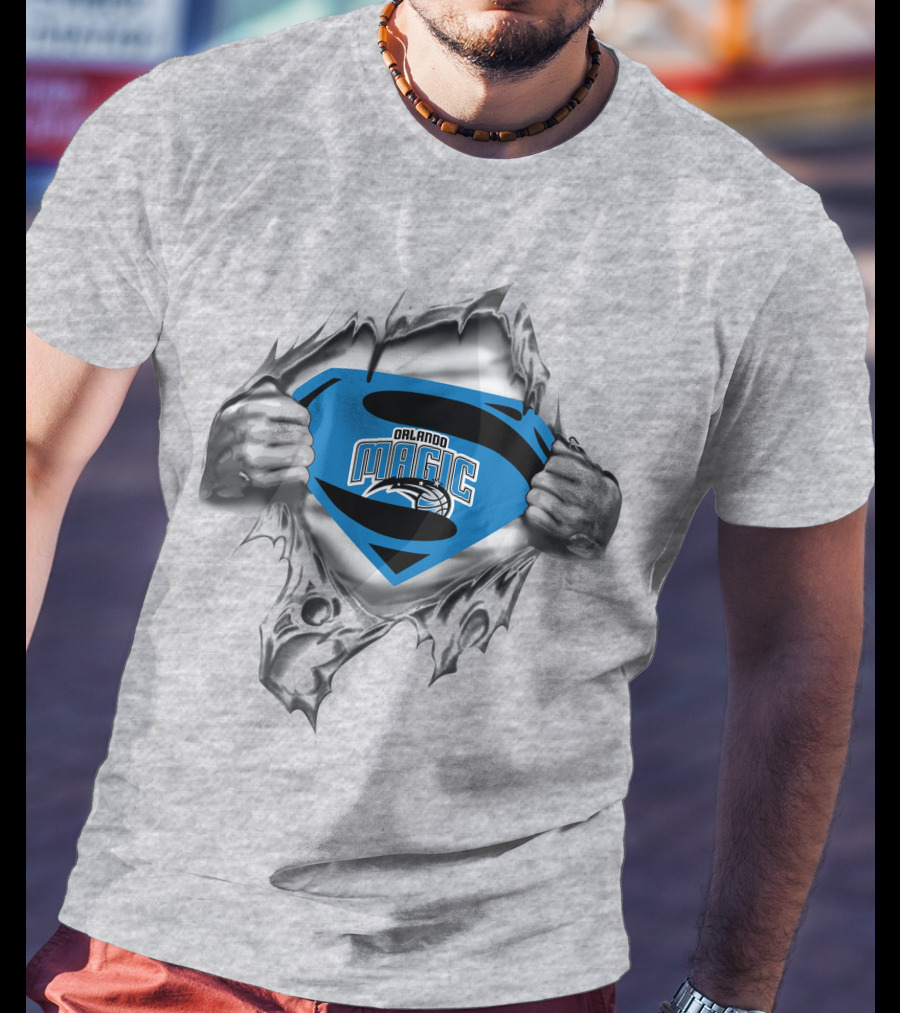 Orlando Magic Superman Logo Torn T-Shirt