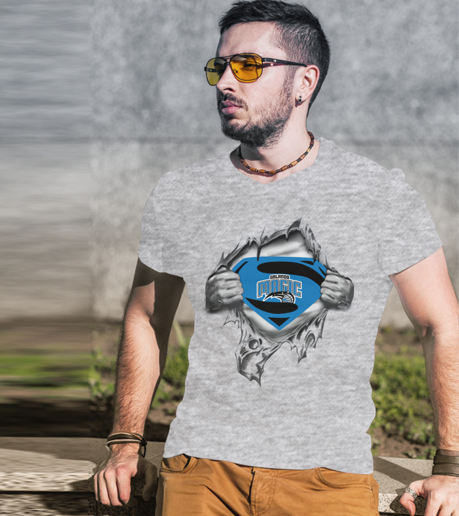 Orlando Magic Superman Logo Torn T-Shirt