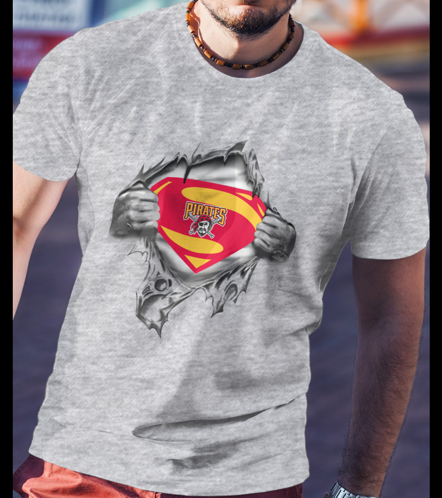 Pirates Superman Logo With Skull And Crossbones T-Shirt