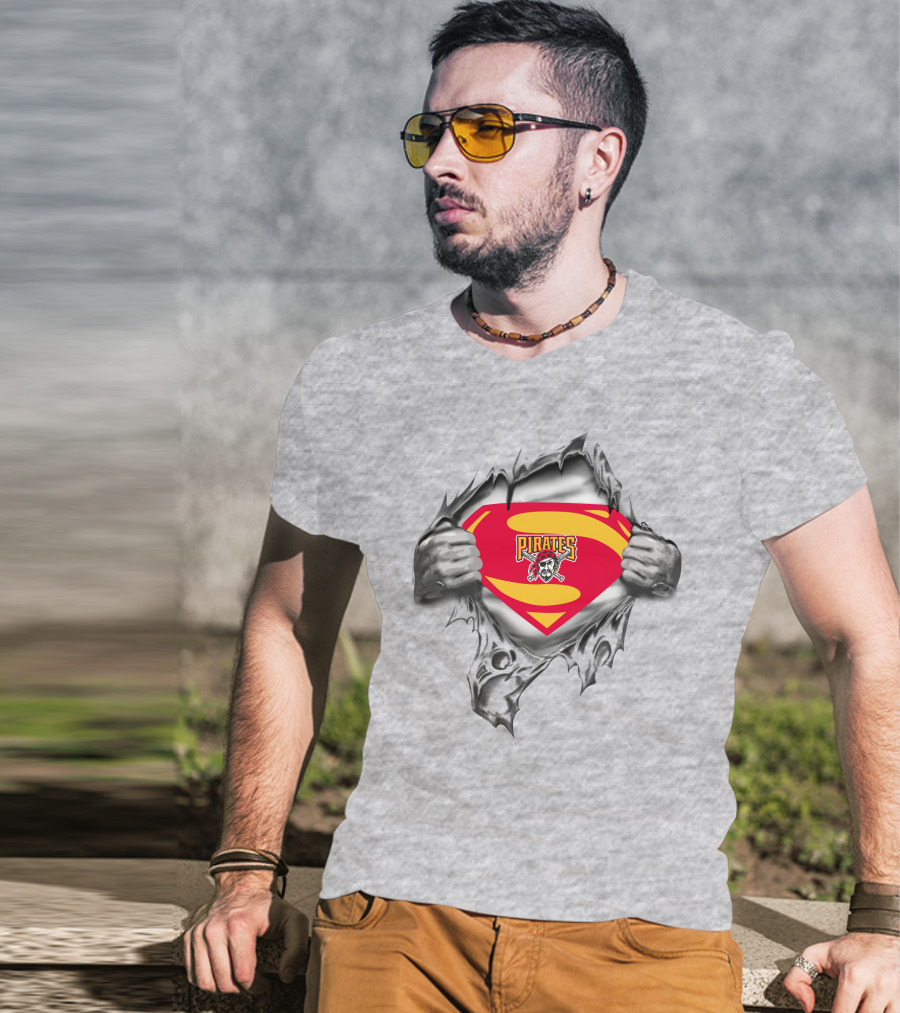 Pirates Superman Logo With Skull And Crossbones T-Shirt