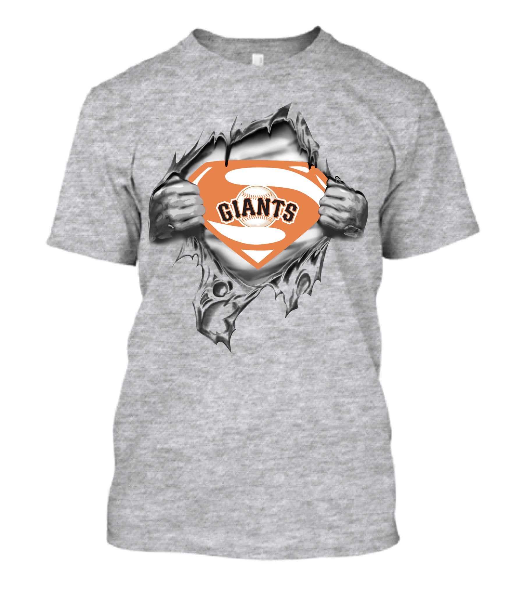 Giants Logo Inside Superman Suit Baseball T-Shirt