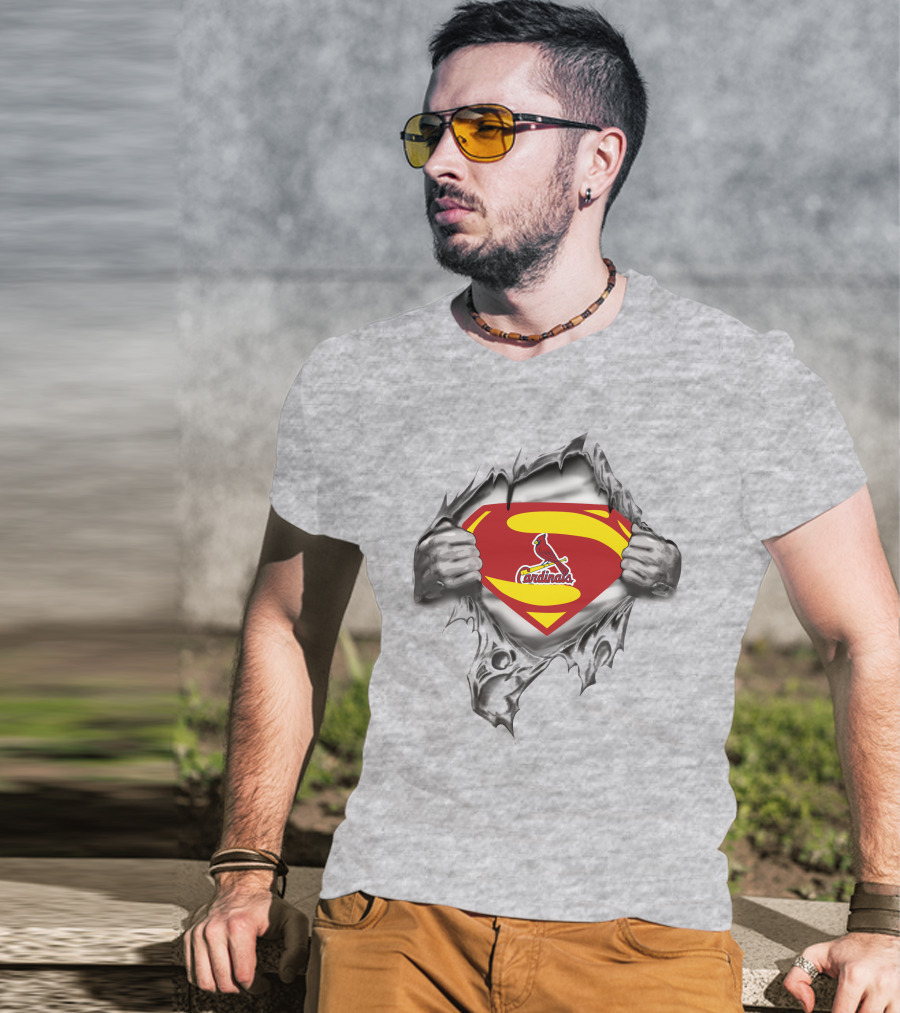 St Louis Cardinals Superman Logo Mashup T-Shirt