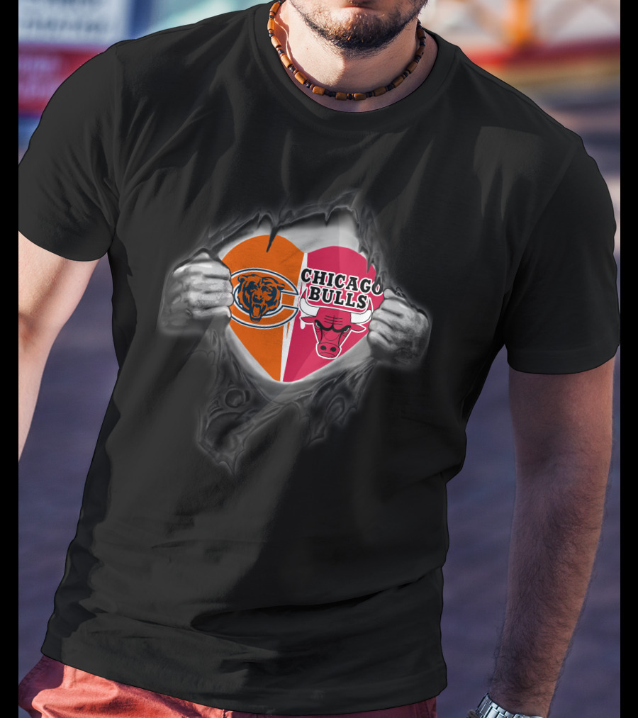 Bears Chicago Bulls Heart Chicago Sports Loyalty T-Shirt