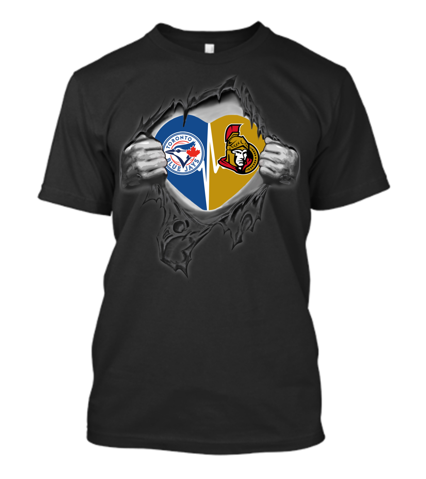 Blue Jays Senators Heart Torn T-Shirt