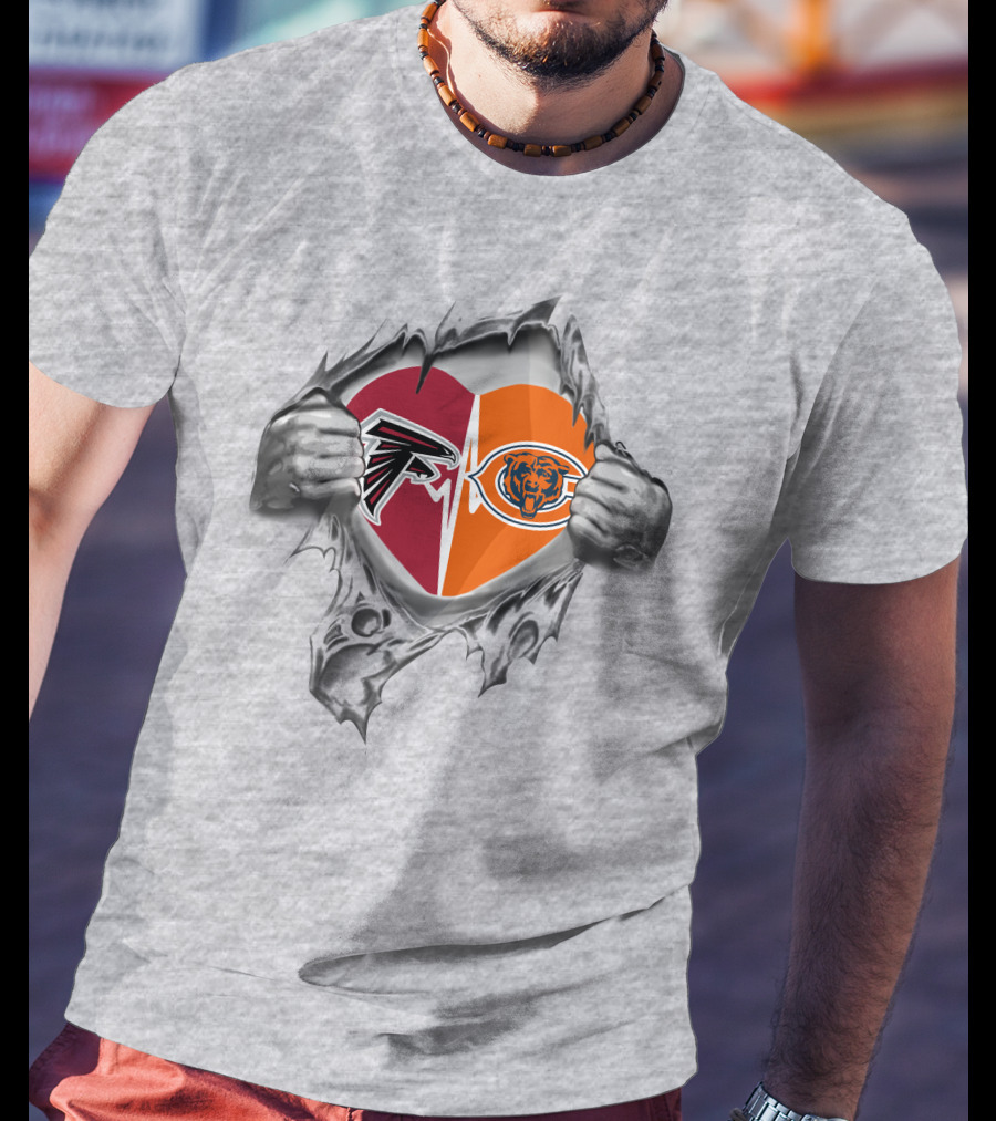 Falcons Bears Heartbeat Rivalry Football T-Shirt