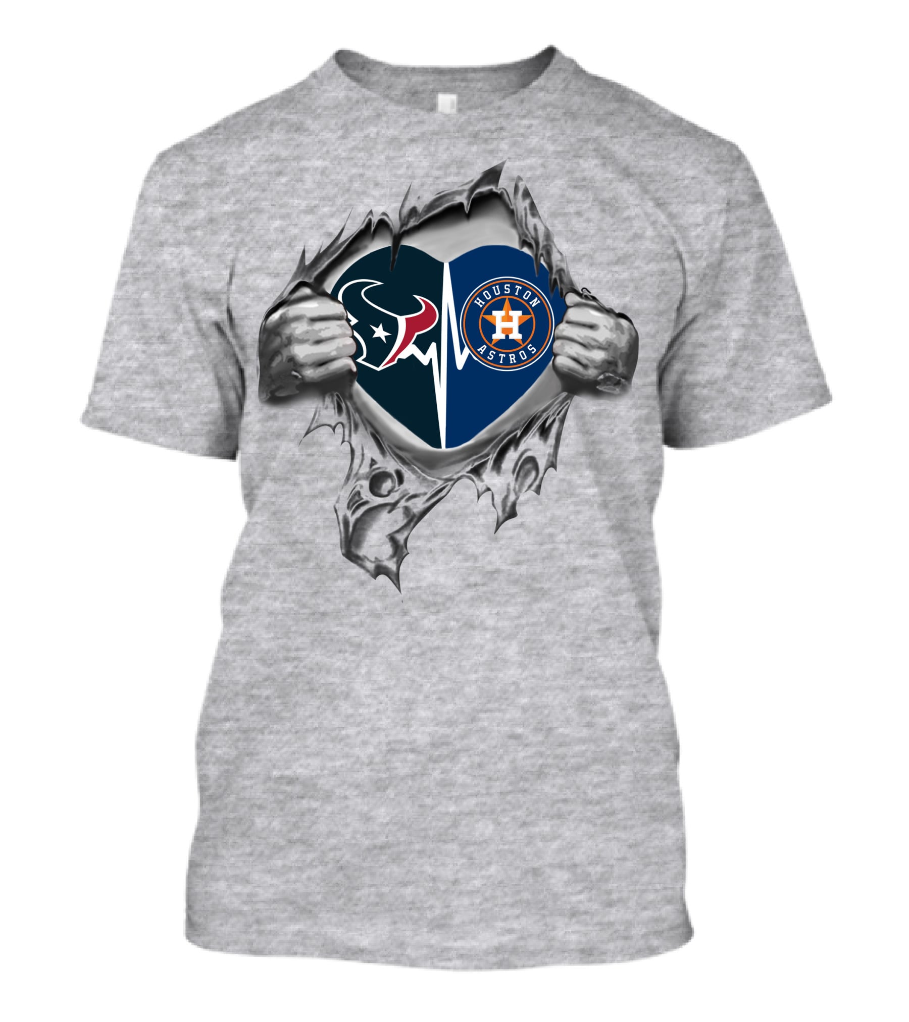 Texans Astros Heartbeat Passion Texas Sports Fans T-Shirt