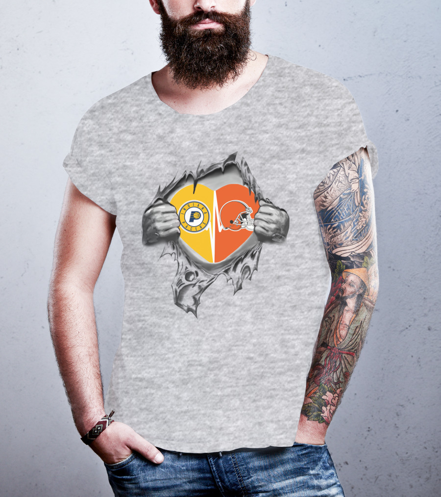 Browns Pacers Heartbeat Fan Passion T-Shirt