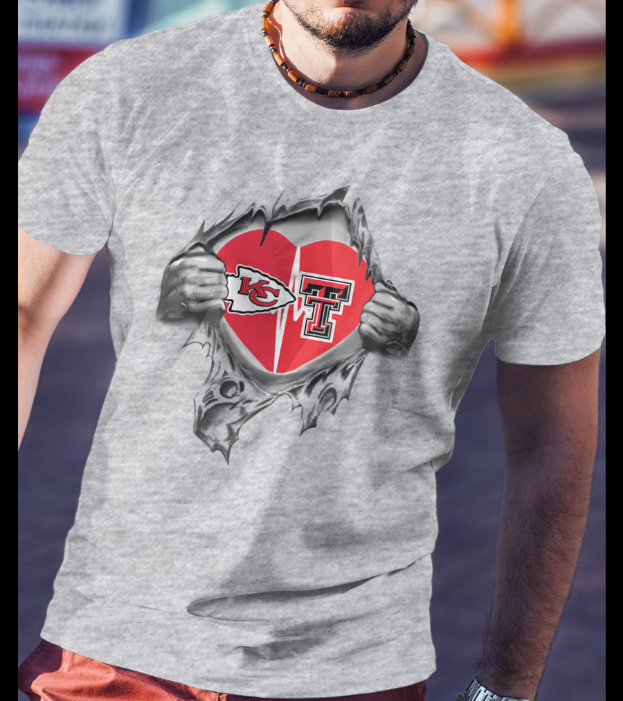 Kansas City Chiefs Texas Tech Heart T-Shirt