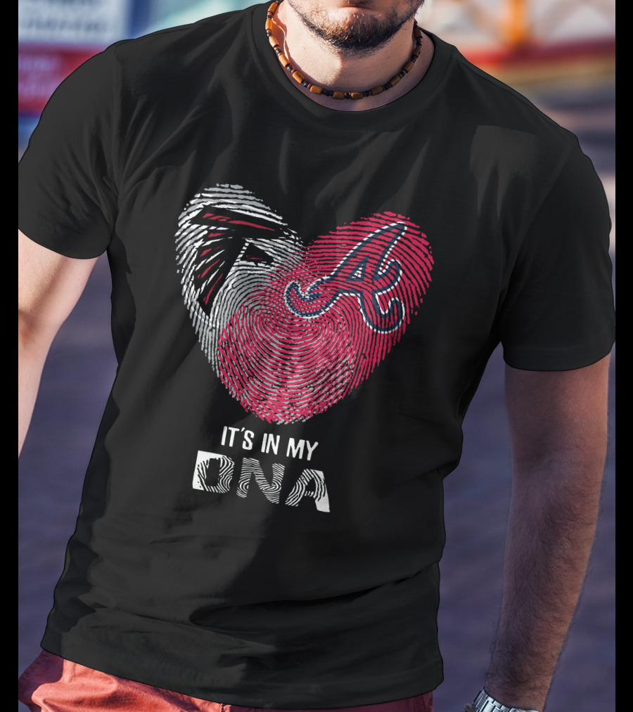 Falcons Braves It's In My Dna Fingerprint Heart T-Shirt