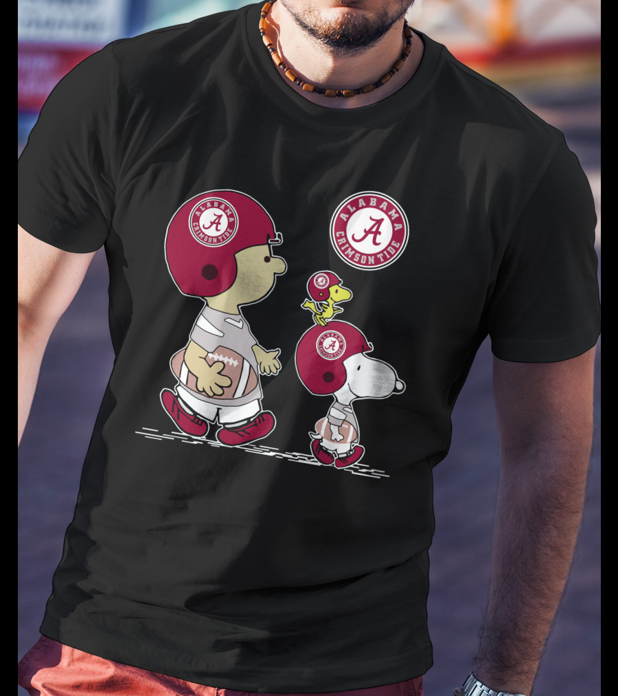 Alabama Crimson Tide Snoopy Woodstock Football Helmet T-Shirt