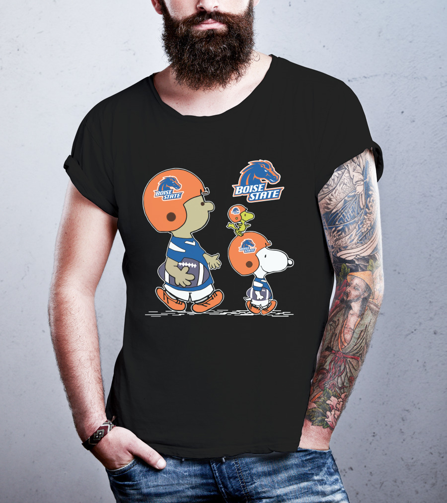 Boise State Broncos Snoopy And Woodstock Football Adventure T-Shirt