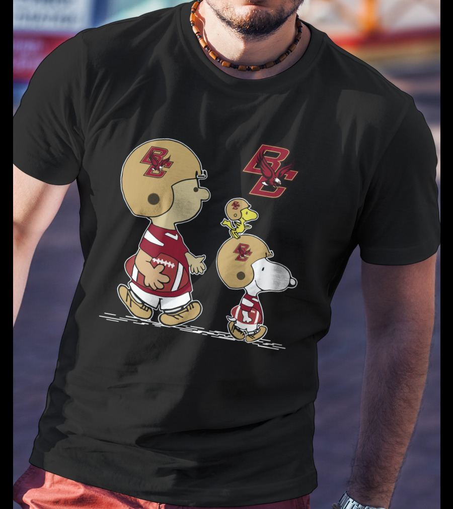 Boston College Eagles Snoopy And Woodstock Football Team Spirit T-Shirt