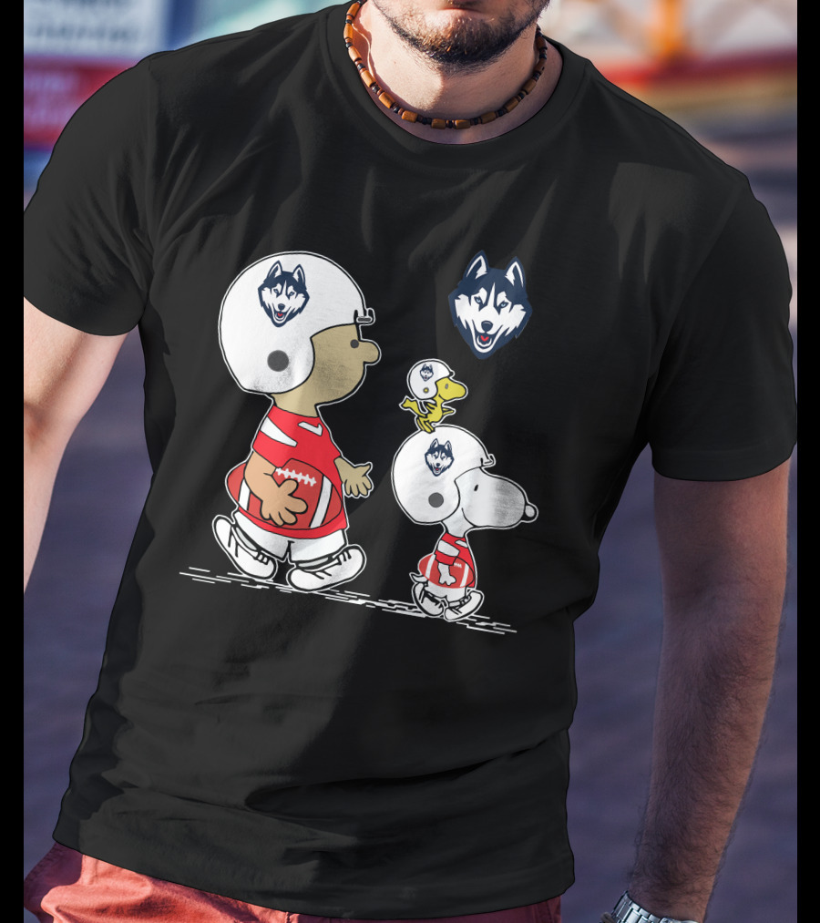 Connecticut Huskies Snoopy Football Team Pals T-Shirt