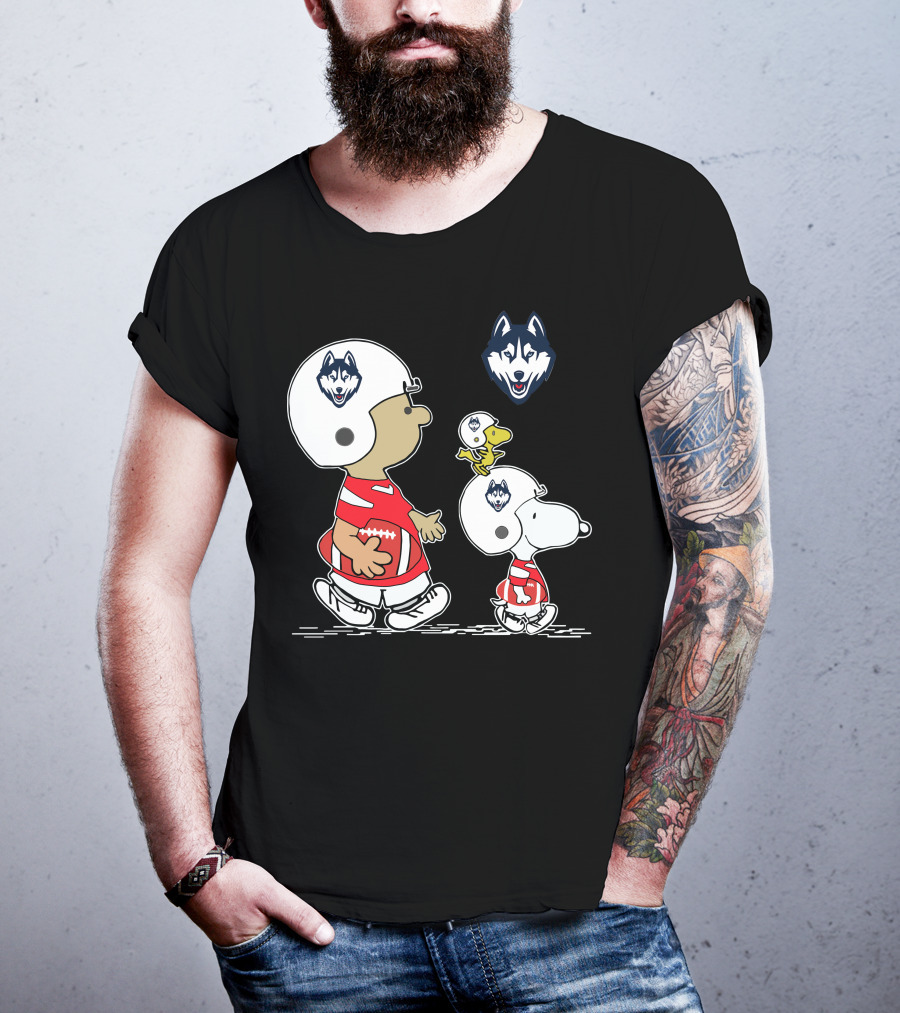 Connecticut Huskies Snoopy Football Team Pals T-Shirt