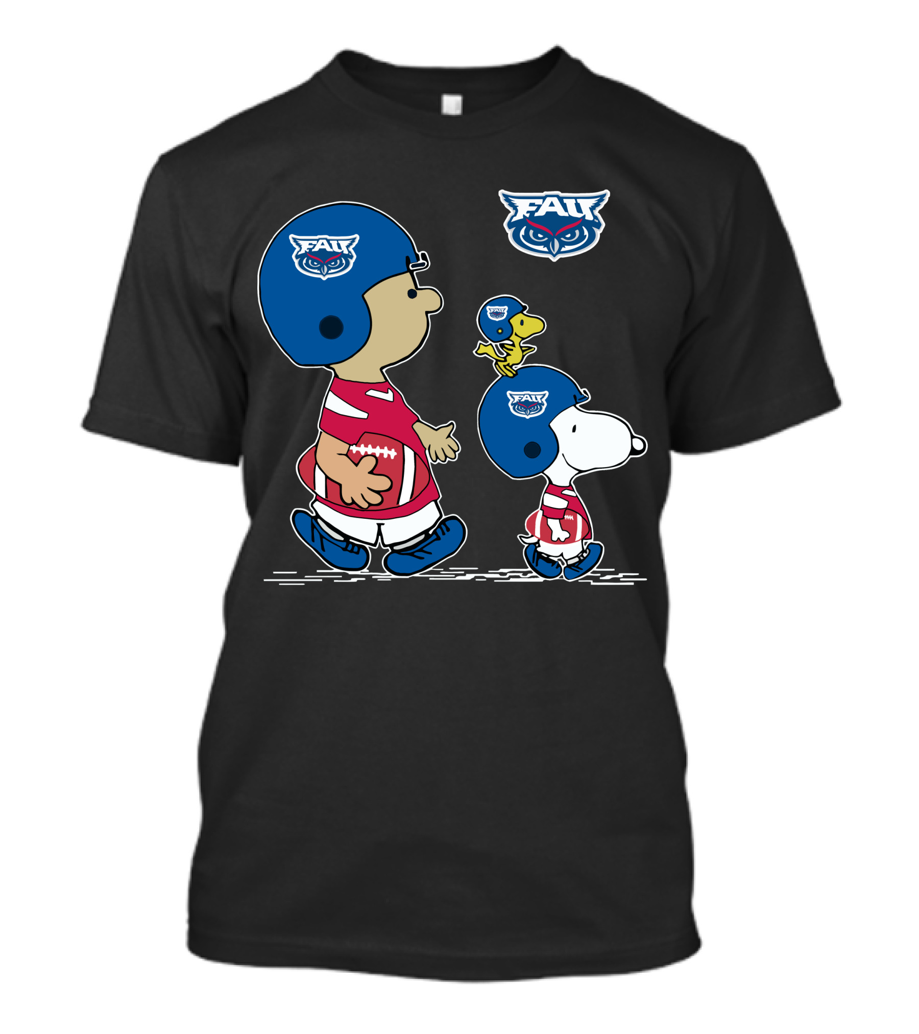 Florida Atlantic FAU Snoopy Football Peanuts Characters T-Shirt