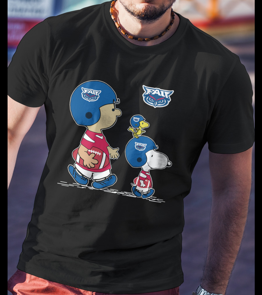 Florida Atlantic FAU Snoopy Football Peanuts Characters T-Shirt