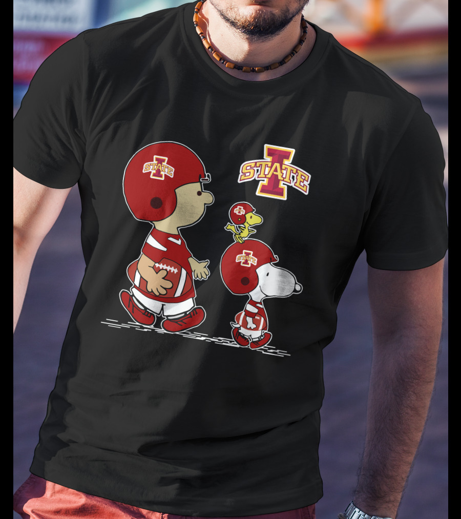Iowa State Cyclones Snoopy And Woodstock Football Gear T-Shirt
