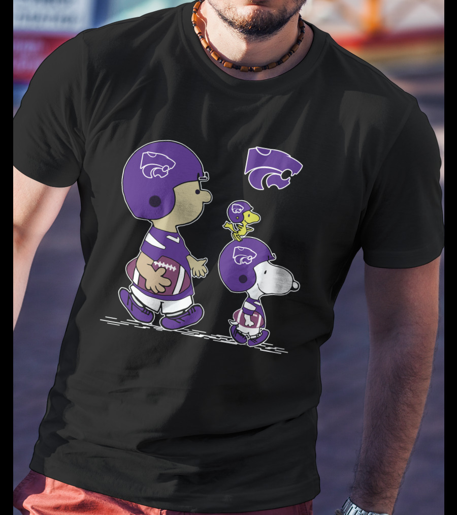 Kansas State Wildcats Snoopy Woodstock Football Team Spirit Fan Gear T-Shirt