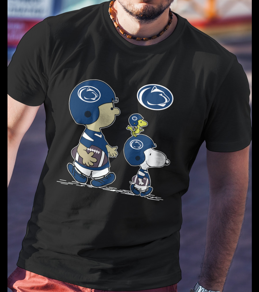 Penn State Peanuts Snoopy Woodstock Football Helmets T-Shirt