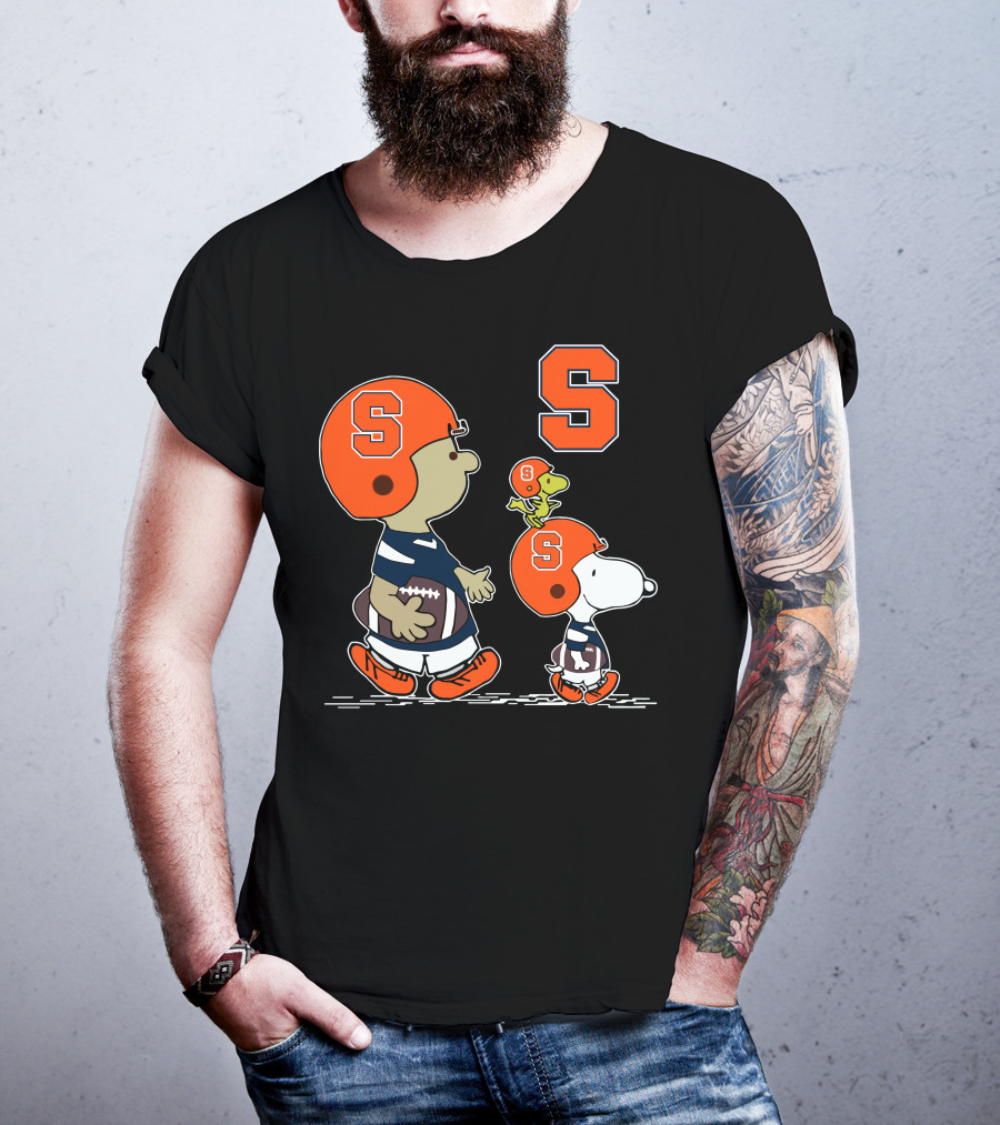 Syracuse Orange Peanuts Snoopy And Woodstock Football Team T-Shirt